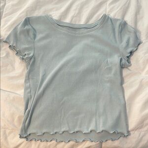 Aeropostale Blue Fitted Ribbed Short Sleeve T-Shirt